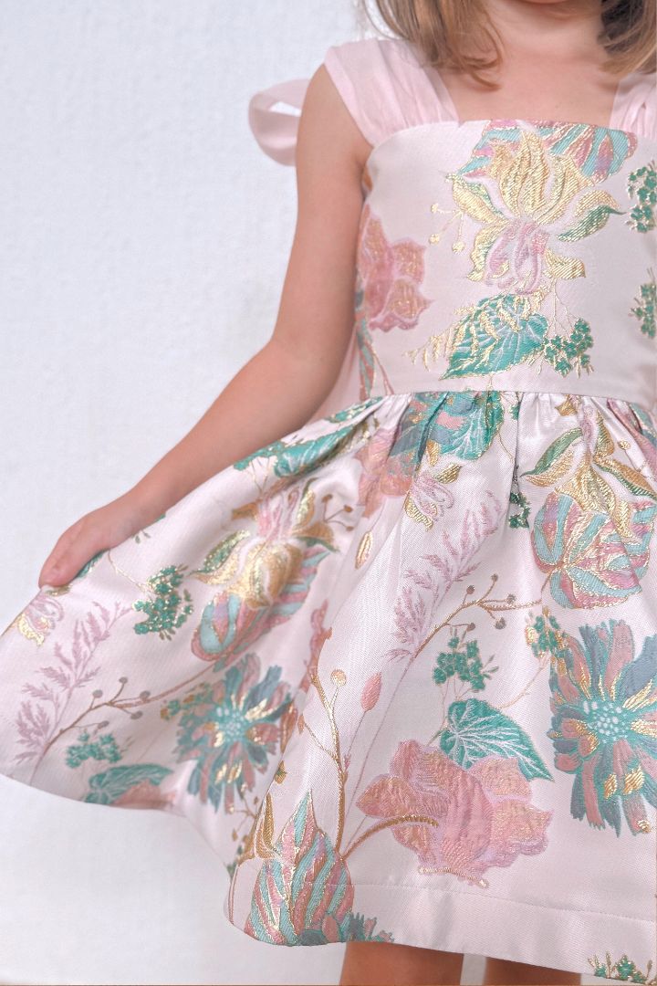 Come What May Dress - Flora Jacquard