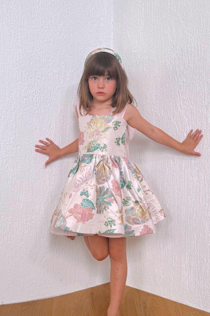 Come What May Dress - Flora Jacquard