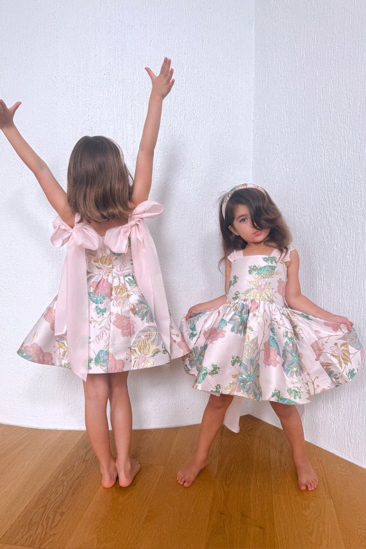 Come What May Dress - Flora Jacquard