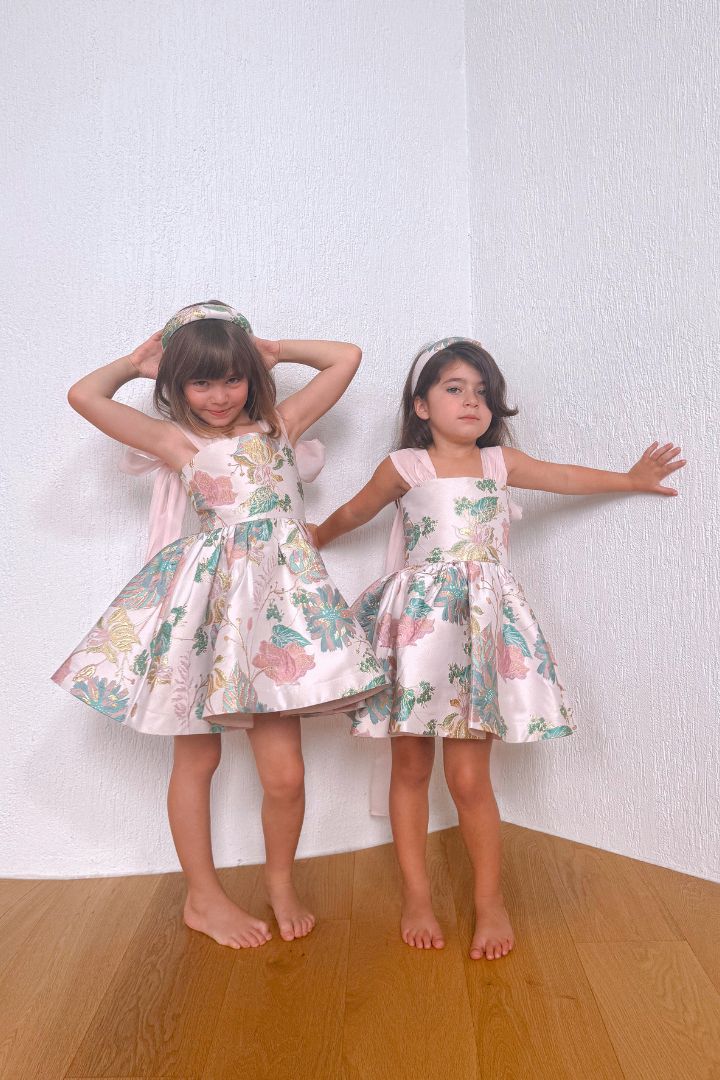 Come What May Dress - Flora Jacquard