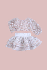 STYLE SET: Celestial Top & in Bloom Skirt Set - Snow White Botanica