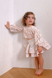 STYLE SET: Celestial Top & in Bloom Skirt Set - Snow White Botanica