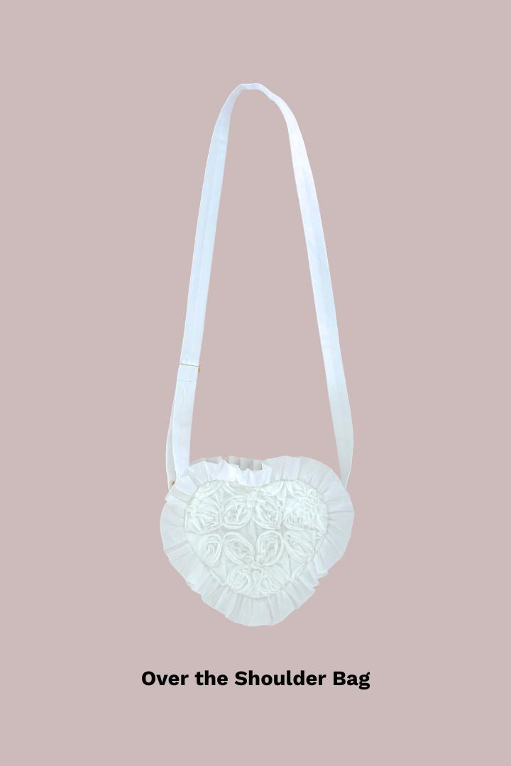 I Heart YOU Bag - Snow White Peony Voile