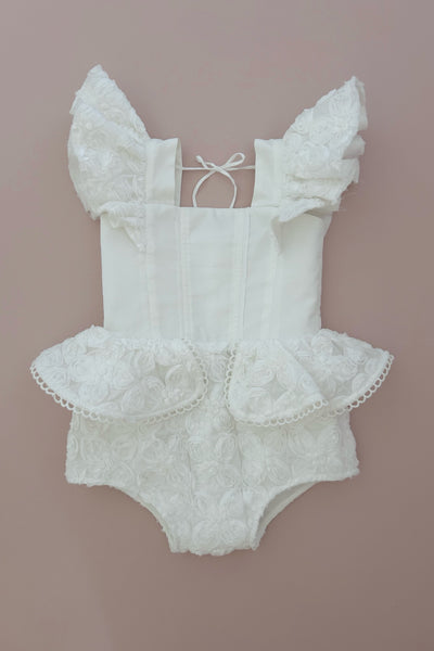 Flutter on By Playsuit - Snow White Peony Voile