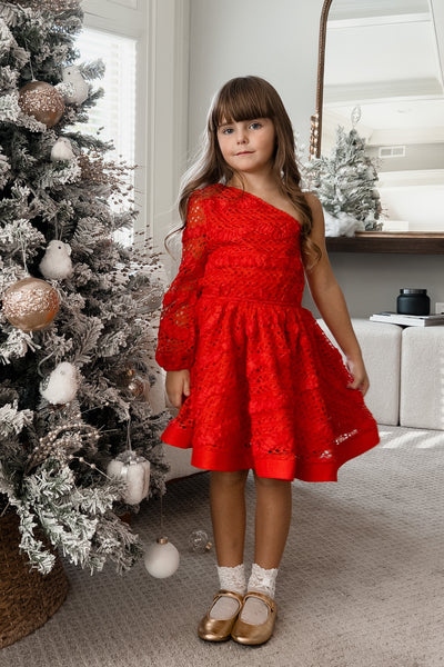 Meant for Me Dress - Scarlet Lattice Lace