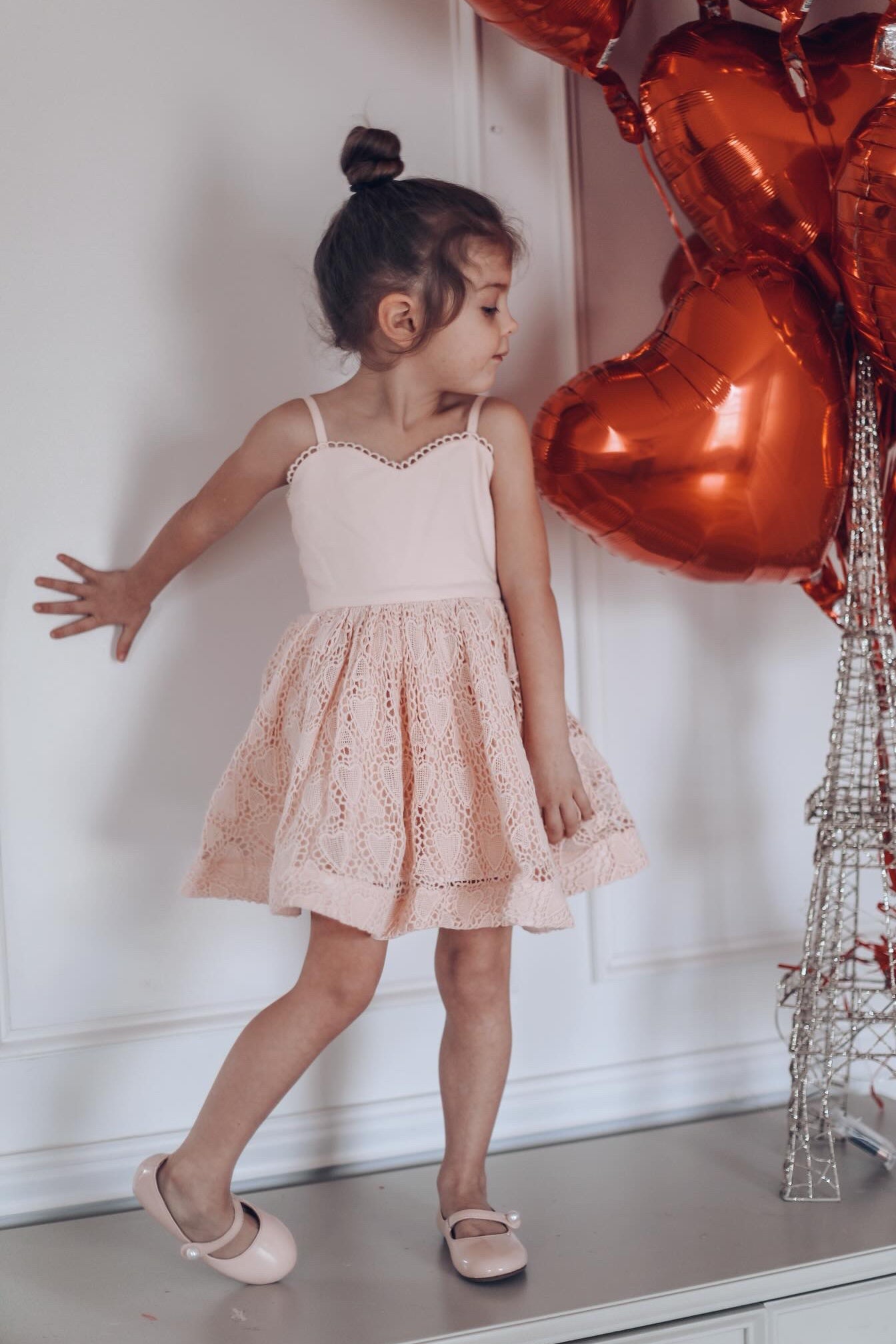 How Sweet It Is Dress - Ballet Pink Hearts Lace