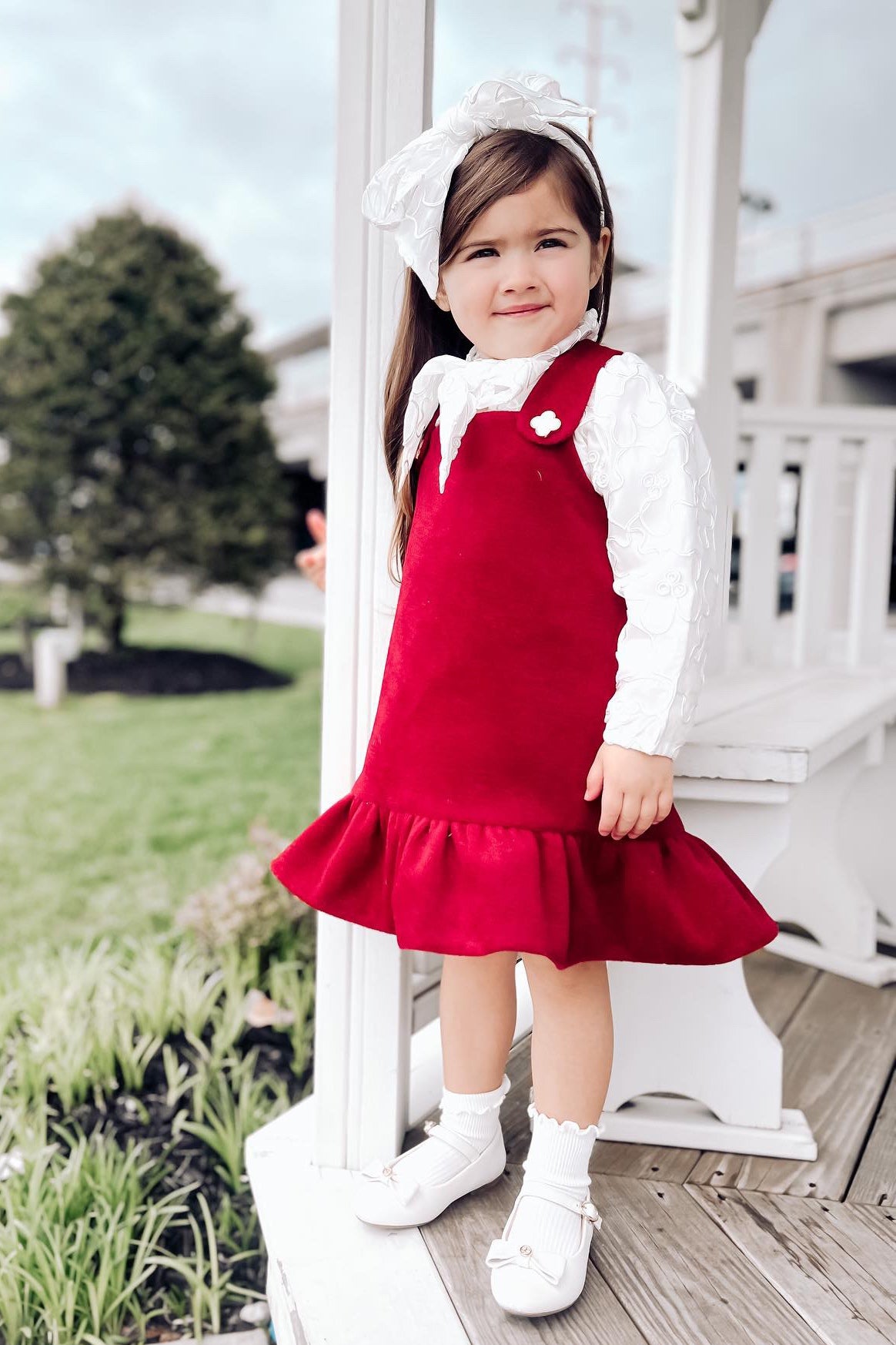 In The Sky Pinafore Dress - Cherry Bloom