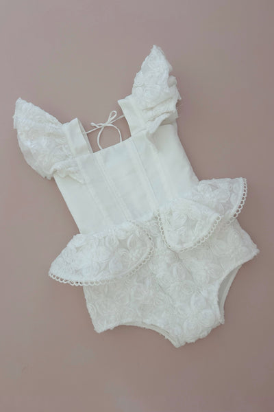 Flutter on By Playsuit - Snow White Peony Voile