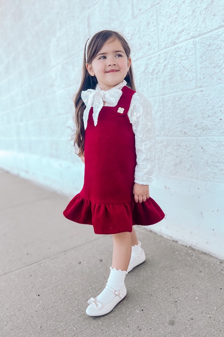 In The Sky Pinafore Dress - Cherry Bloom