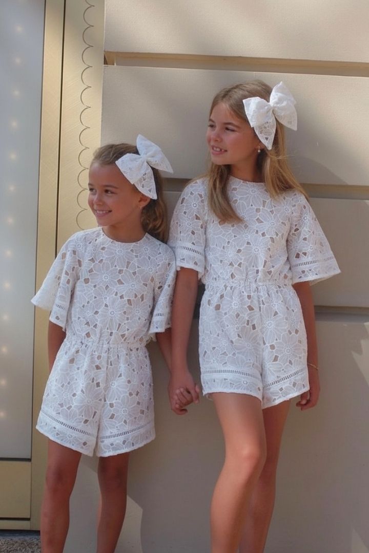 Hear Me Shout Playsuit - Snow White Magnolia Lace