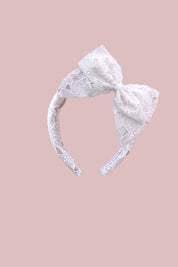 Bow Headband - Snow White Magnolia Lace