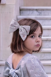 Bow Hair Slide - Magnolia Lace Sage