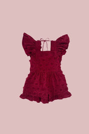 Berry Bloom Playsuit - Cherry Blossom Broderie