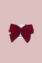 Bow Hair Slide - Cherry Blossom Broderie