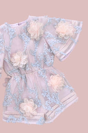 Hear Me Shout Playsuit - Carnations Mesh