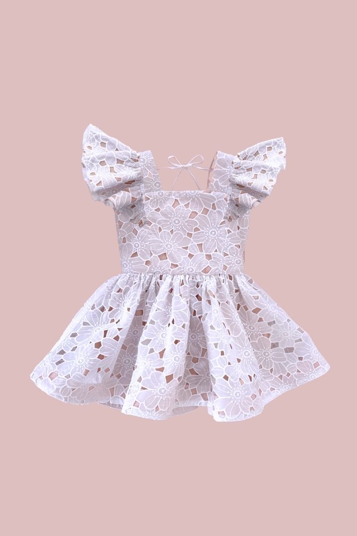 See You Flutter Dress - Snow White Magnolia Lace