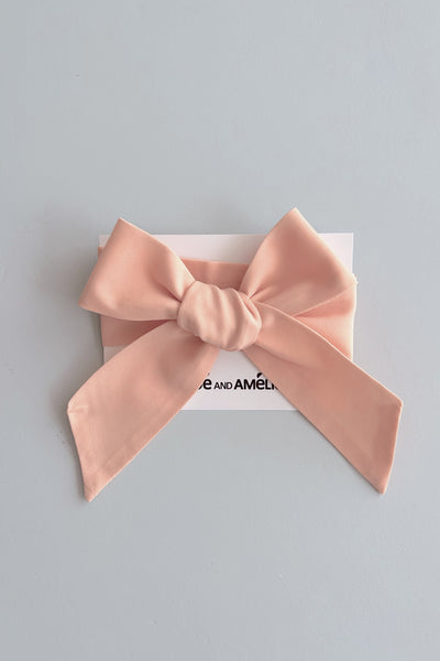 3 N 1 Bow Headband, Waist Sash & Neck Scarf - Rose Petal