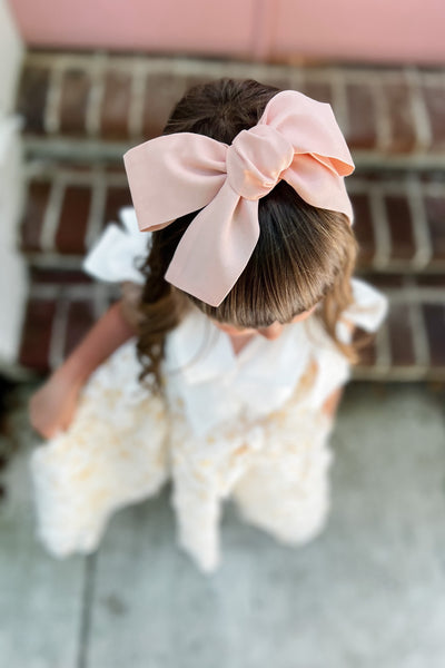 3 N 1 Bow Headband, Waist Sash & Neck Scarf - Rose Petal