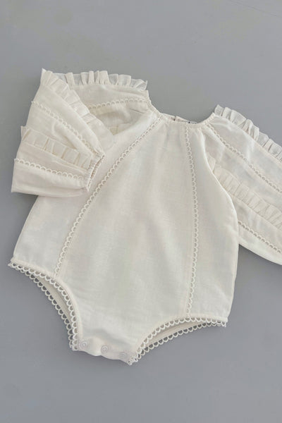 A Daisy A Day Playsuit - Antique White - Chloé and Amélie