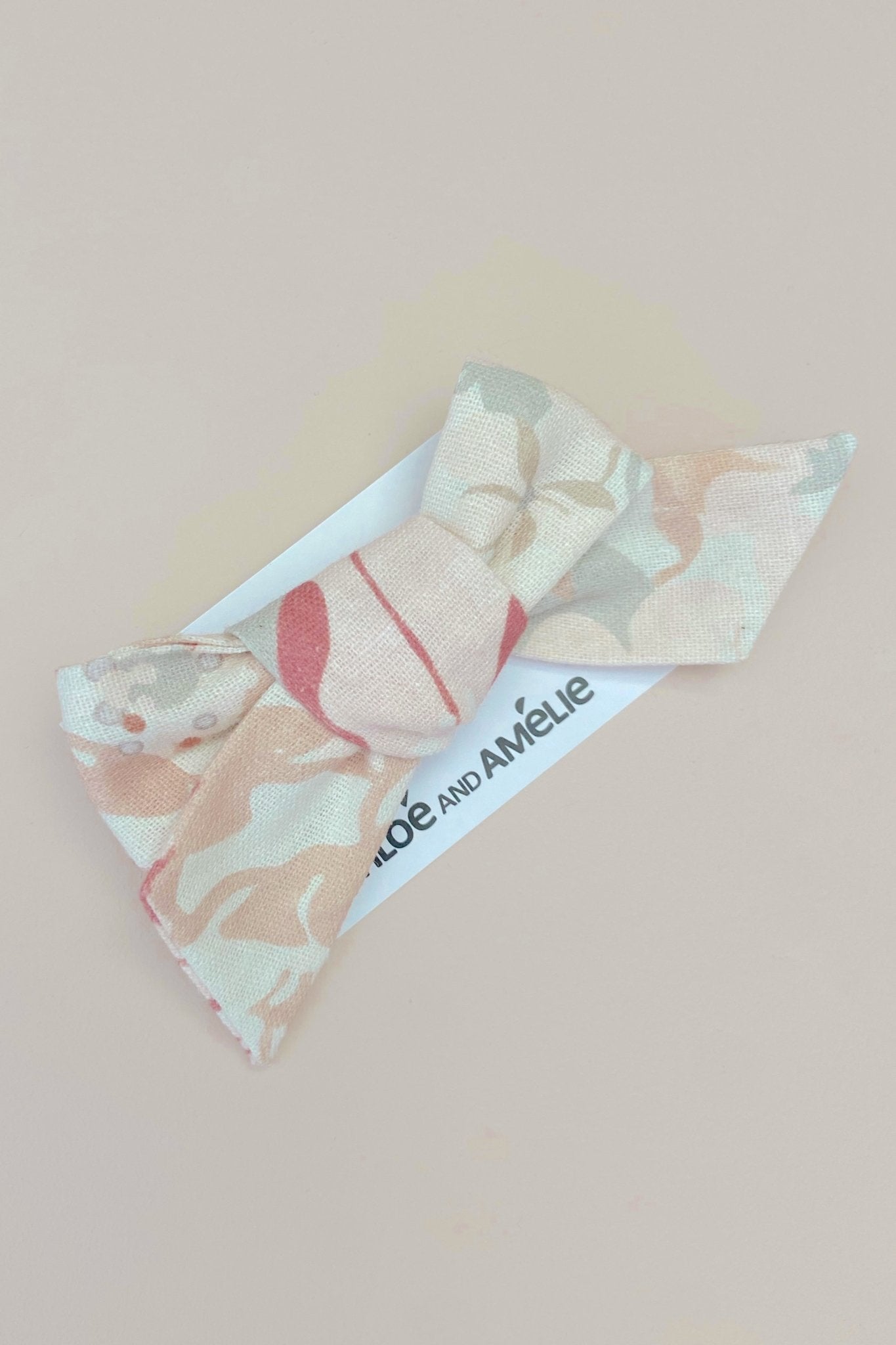 Bow Hair Accessory - Blush Watercolour Floral - Chloé and Amélie