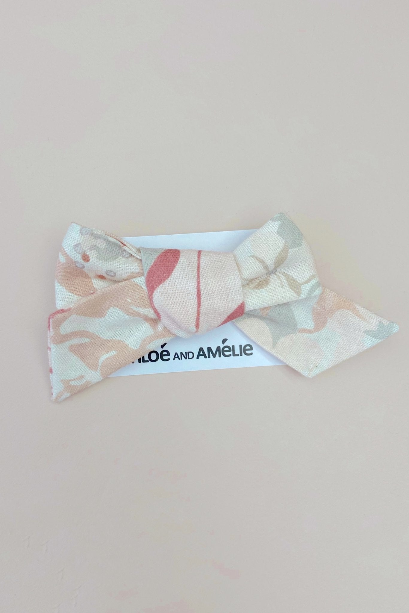 Bow Hair Accessory - Blush Watercolour Floral - Chloé and Amélie