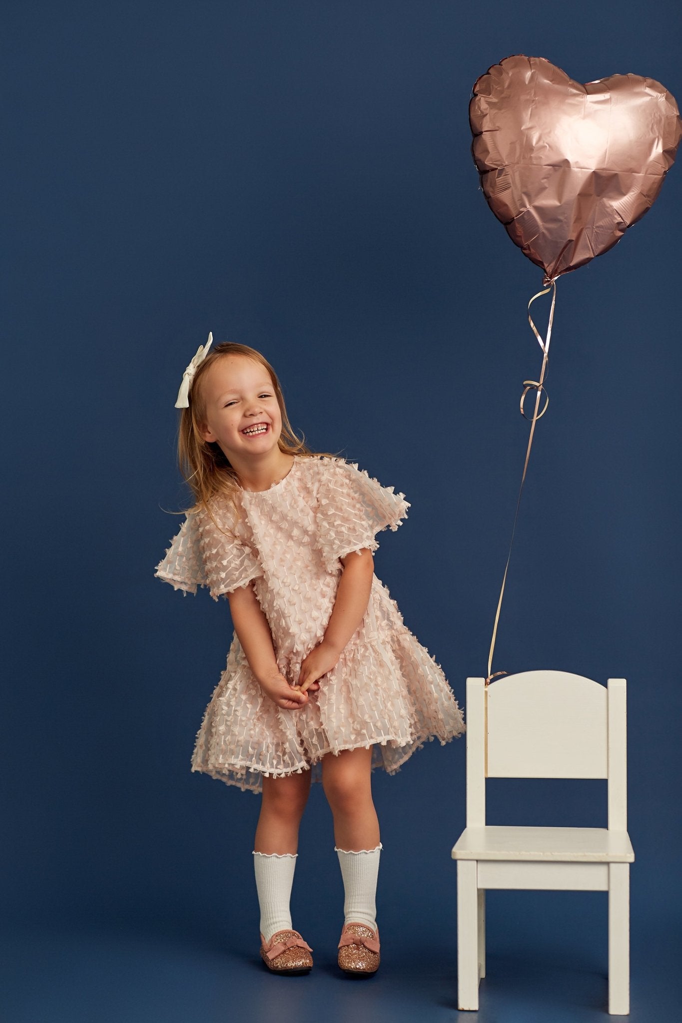 Hearts Flutter Dress - Rose Gold - Chloé and Amélie