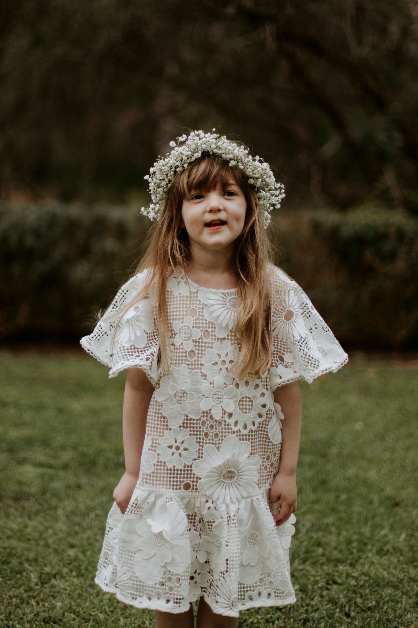 Hearts Flutter Dress - Snow White 70's Lace - Chloé and Amélie