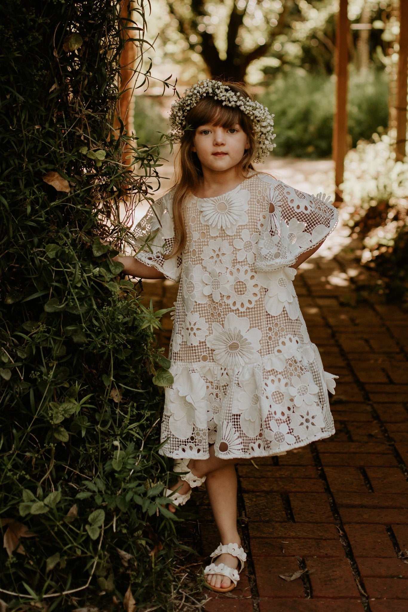 Hearts Flutter Dress - Snow White 70's Lace - Chloé and Amélie