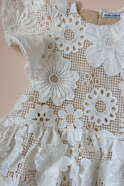 Hearts Flutter Dress - Snow White 70's Lace - Chloé and Amélie