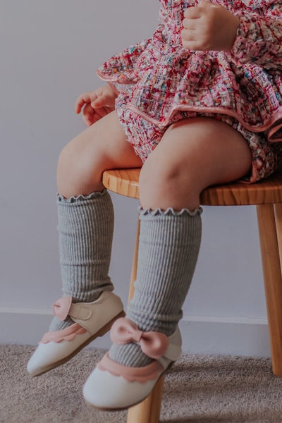 Knee High Socks - Grey Marle - Chloé and Amélie