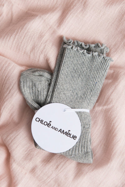 Knee High Socks - Grey Marle - Chloé and Amélie