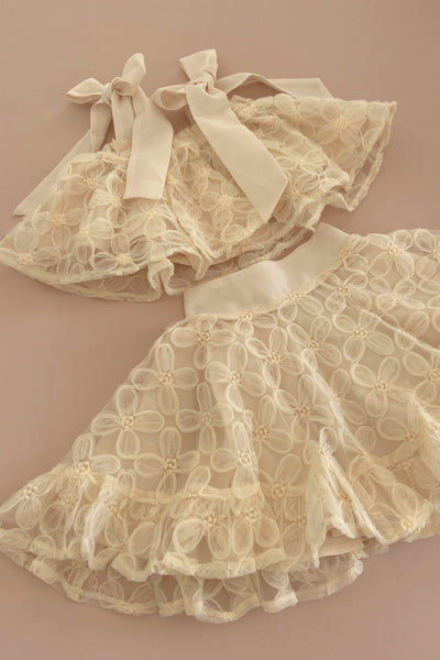 Posie Skirt - Ivory Peony Tulle - Chloé and Amélie