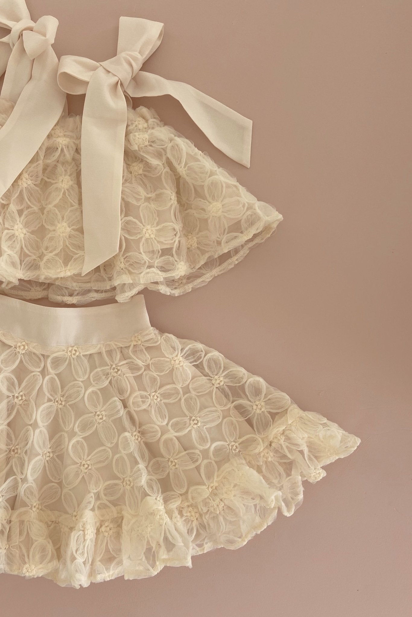 Posie Skirt - Ivory Peony Tulle - Chloé and Amélie