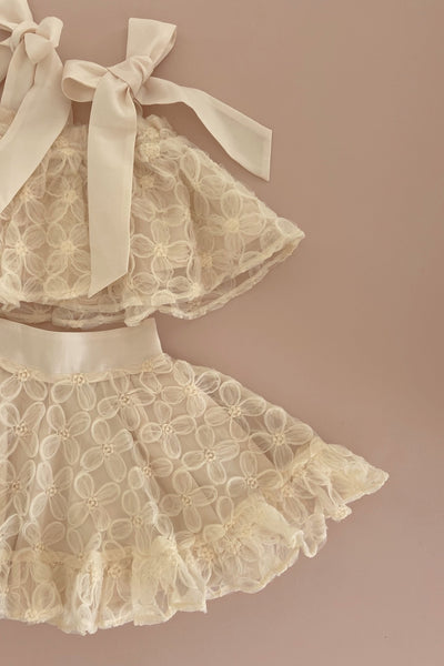 Posie Skirt - Ivory Peony Tulle - Chloé and Amélie