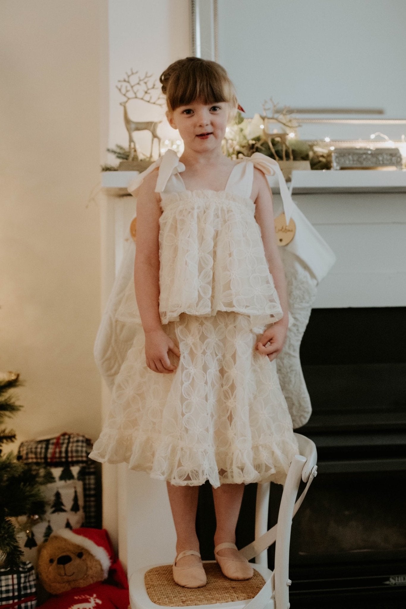Posie Skirt - Ivory Peony Tulle - Chloé and Amélie