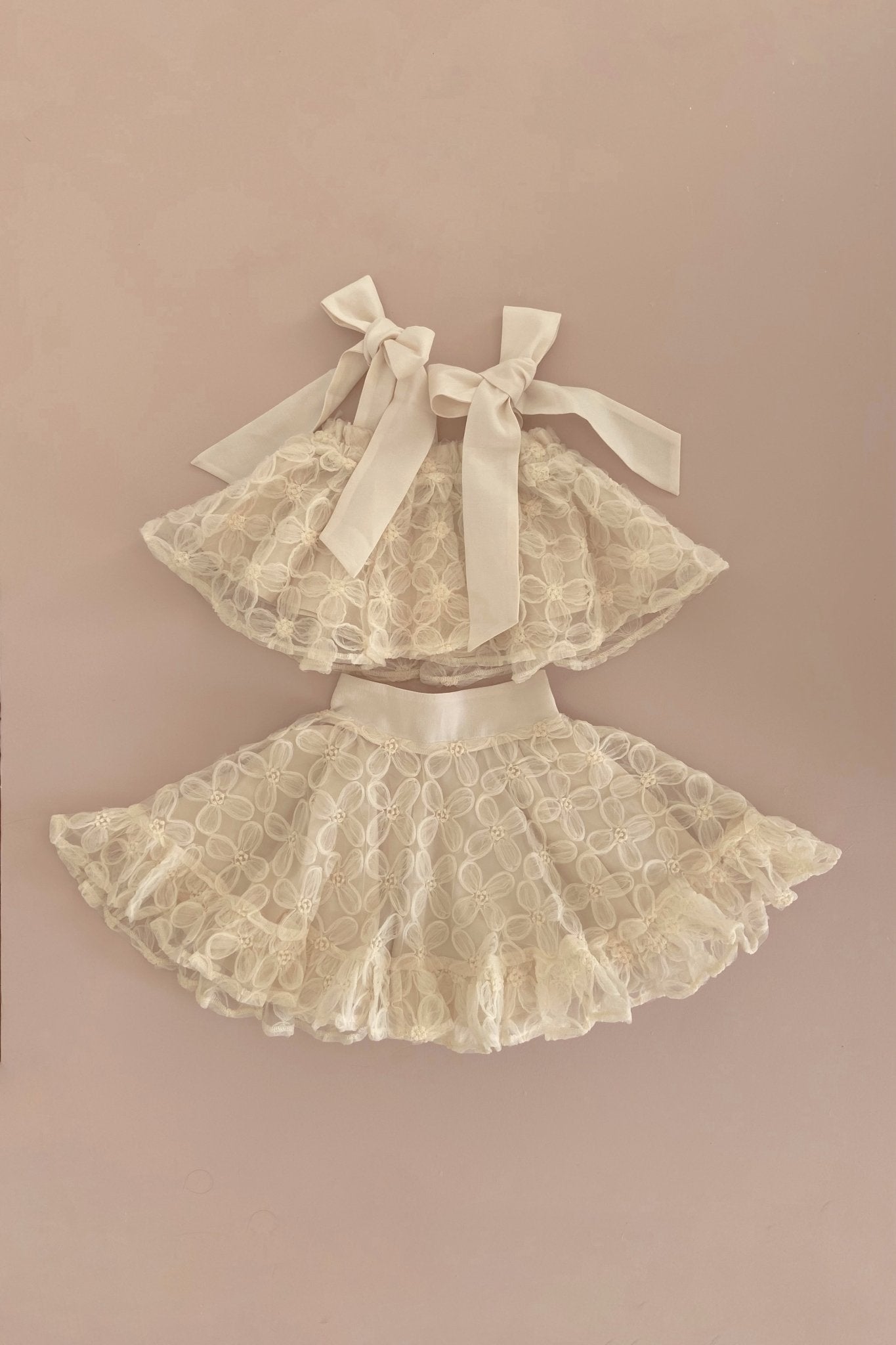 Posie Skirt - Ivory Peony Tulle - Chloé and Amélie
