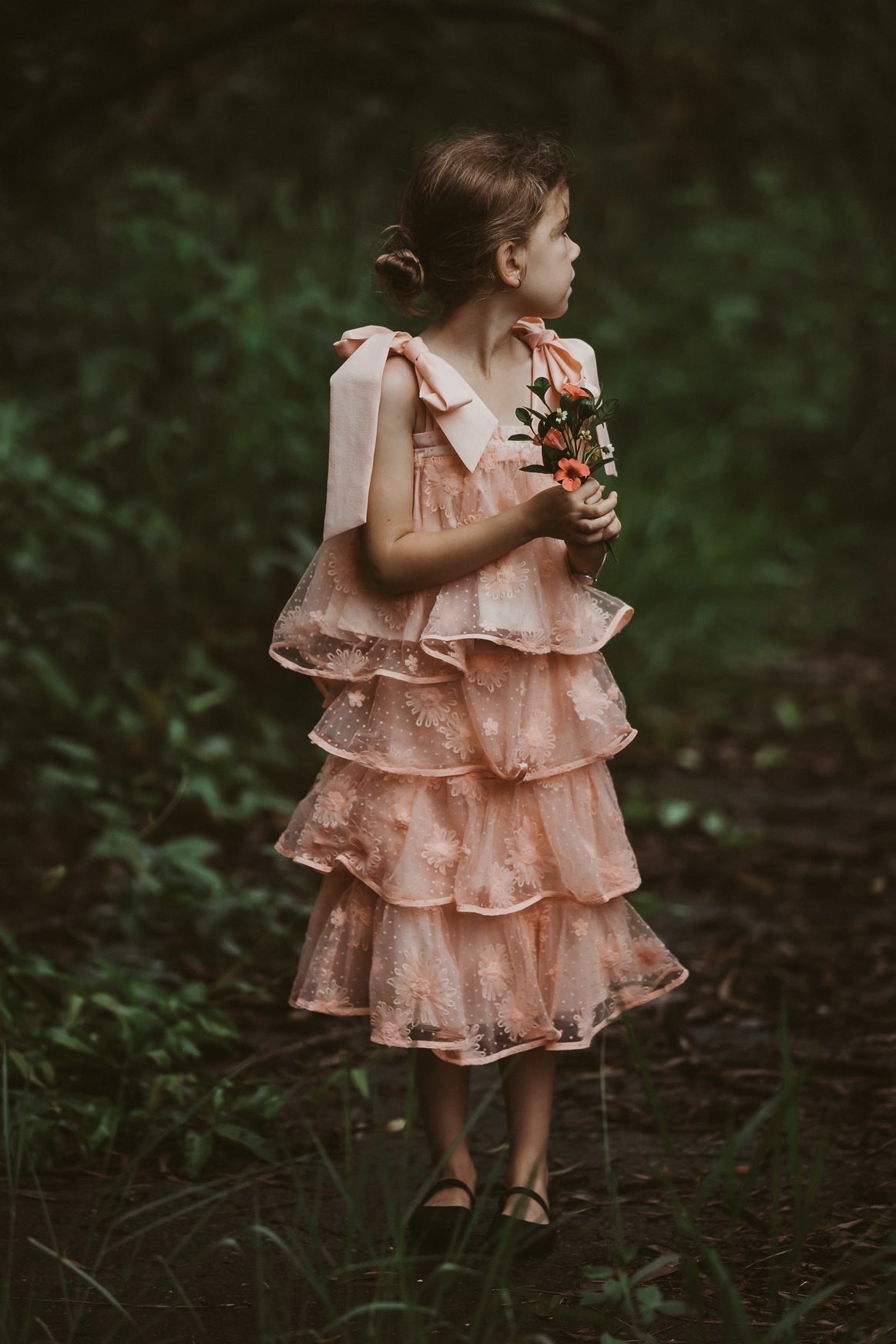 Sing a Song of Rainbows Skirt - Peony Pink Morning Glory Spot Tulle - Chloé and Amélie