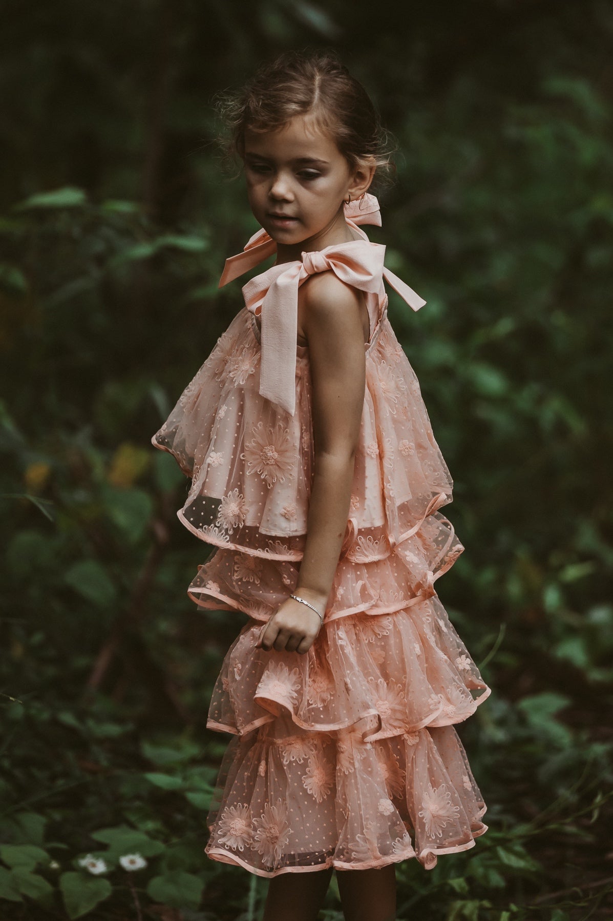 Sing a Song of Rainbows Skirt - Peony Pink Morning Glory Spot Tulle - Chloé and Amélie