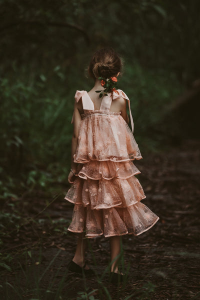 Sing a Song of Rainbows Skirt - Peony Pink Morning Glory Spot Tulle - Chloé and Amélie