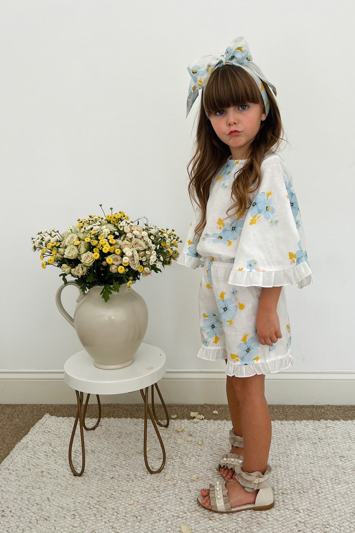 Wildflowers Playsuit - Forget Me Not Organza - Chloé and Amélie