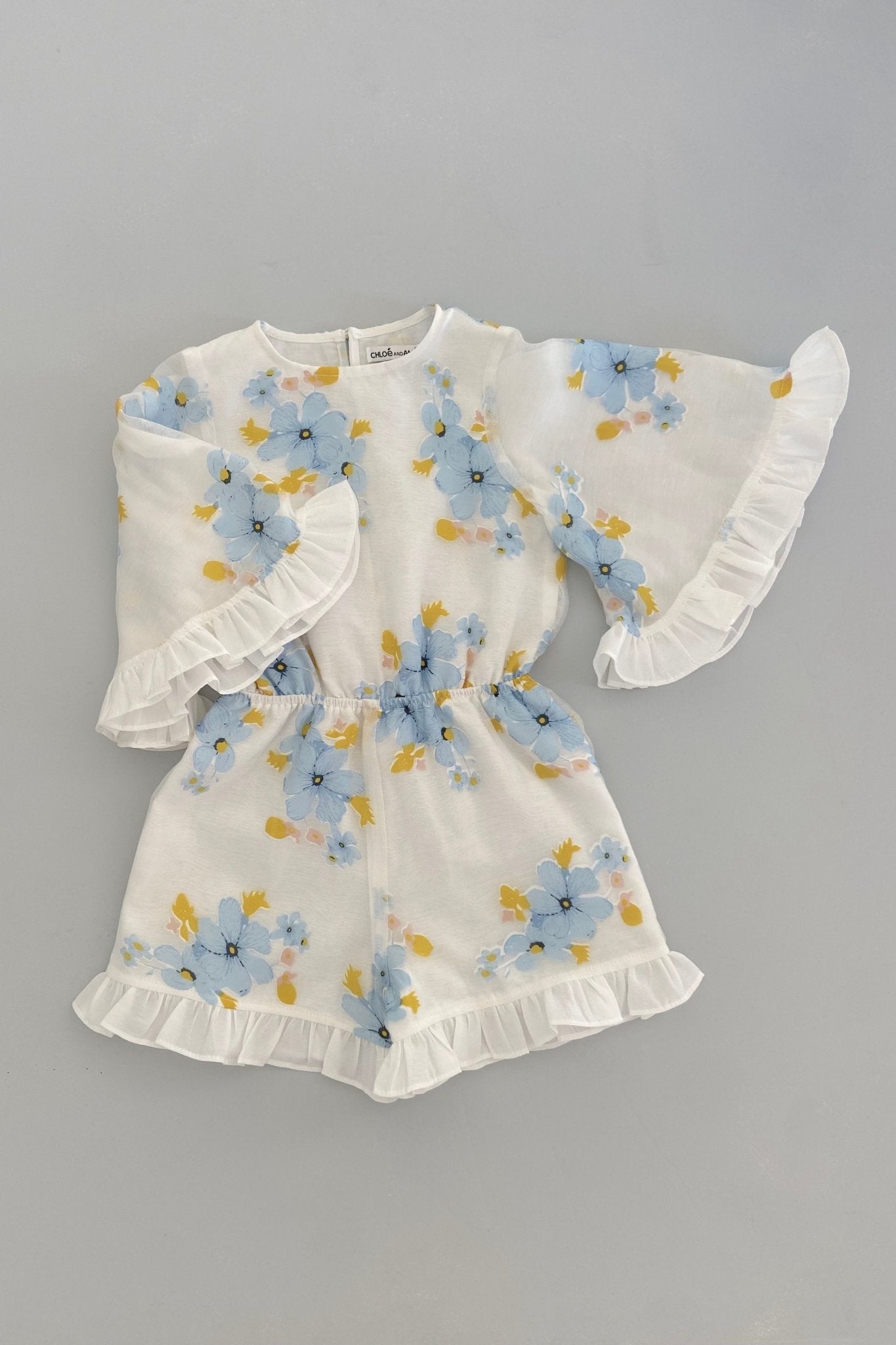 Wildflowers Playsuit - Forget Me Not Organza - Chloé and Amélie