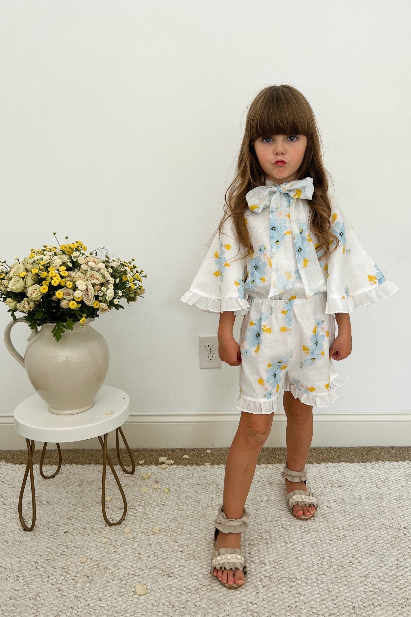 Wildflowers Playsuit - Forget Me Not Organza - Chloé and Amélie