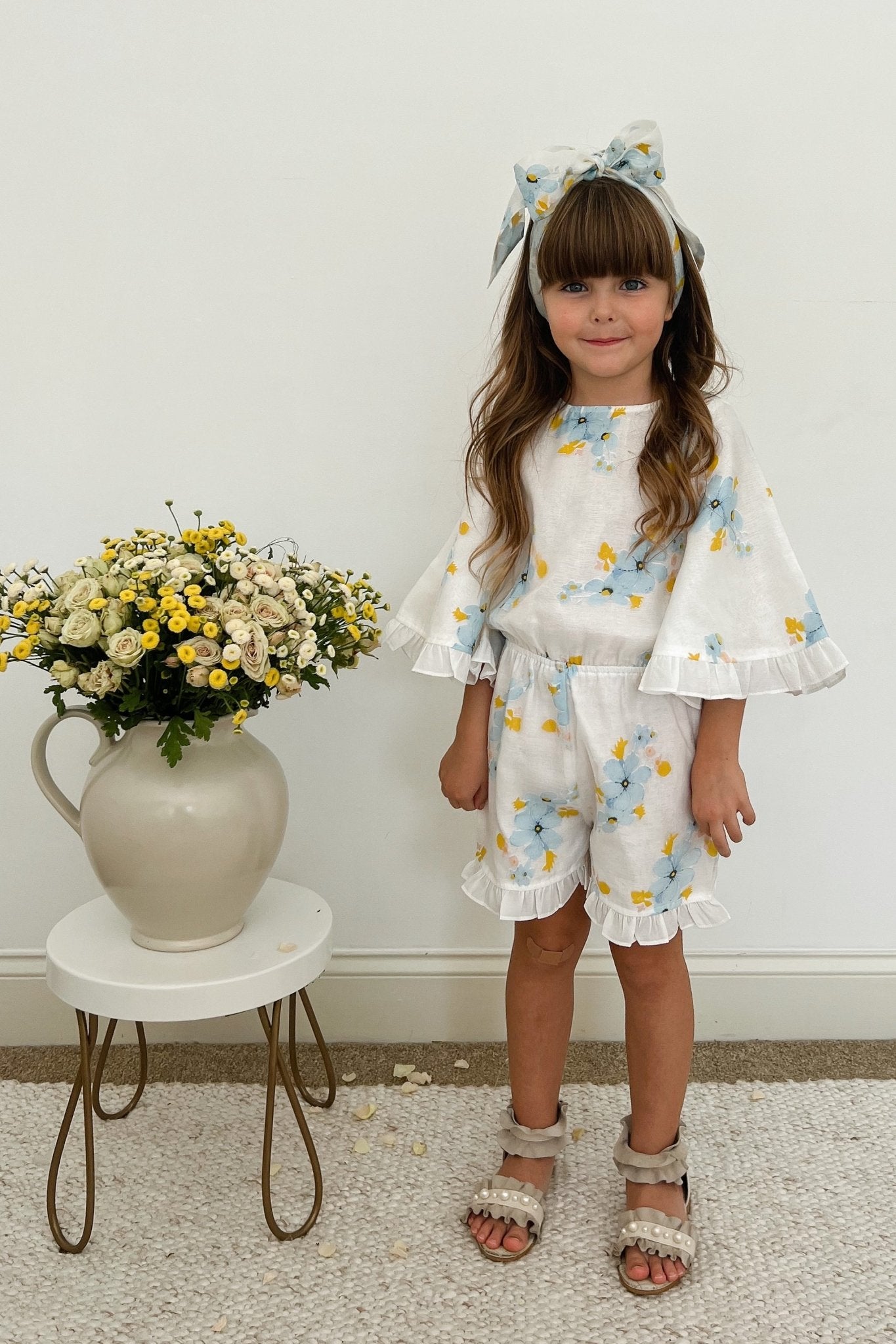 Wildflowers Playsuit - Forget Me Not Organza - Chloé and Amélie