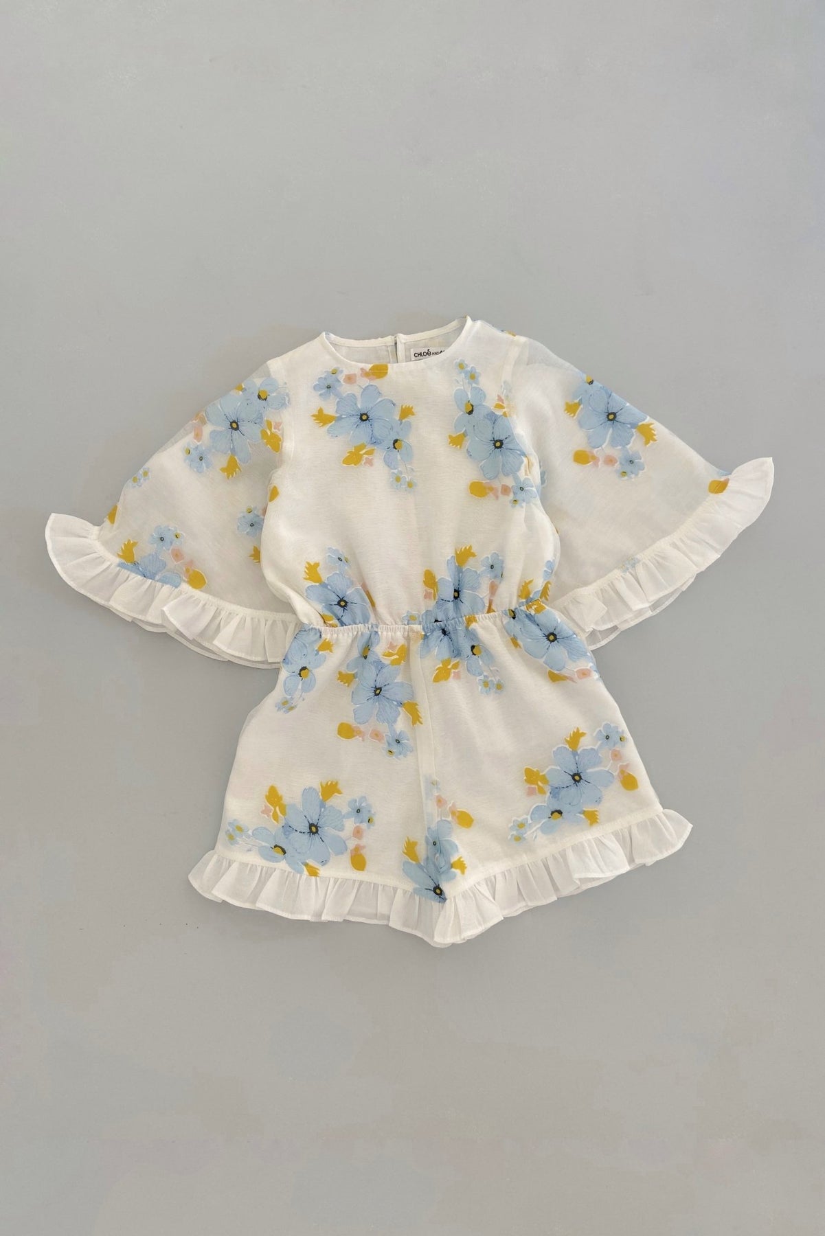 Wildflowers Playsuit - Forget Me Not Organza – Chloé and Amélie